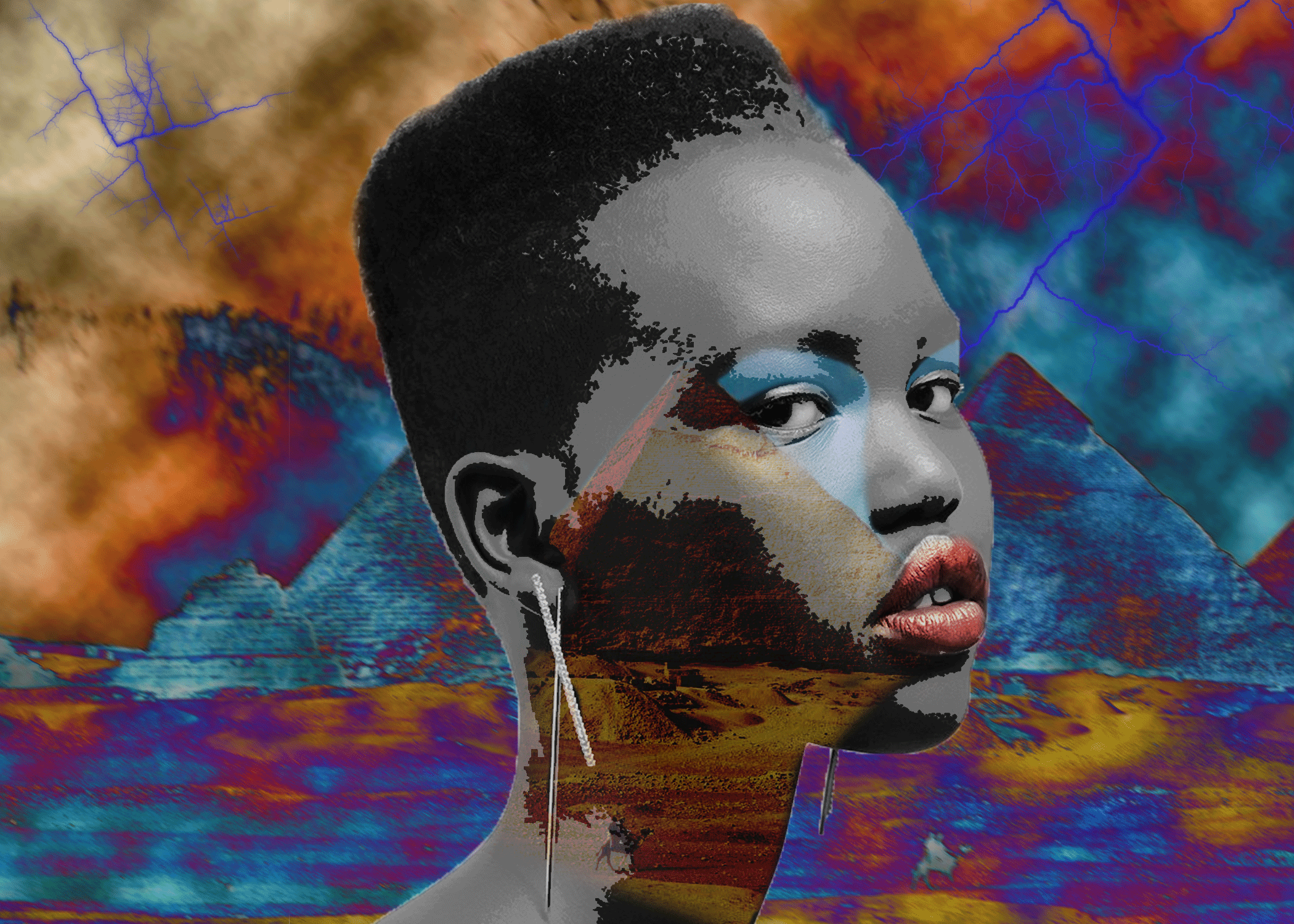 Nubian women abstract graphic art